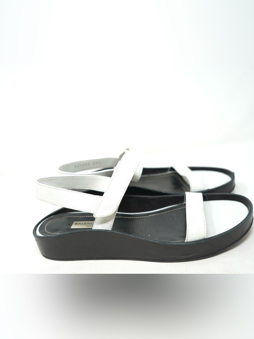 Balenciaga  Ankle Strap Sandal Black White Size 37.5/7